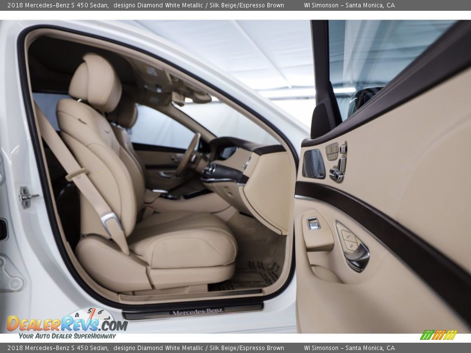 2018 Mercedes-Benz S 450 Sedan designo Diamond White Metallic / Silk Beige/Espresso Brown Photo #30