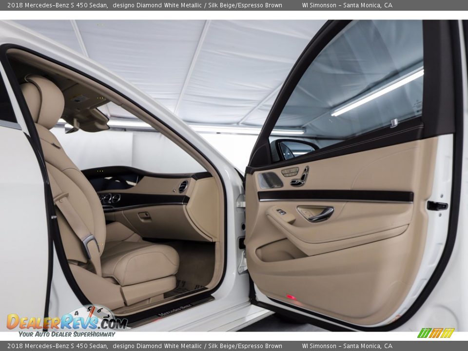 2018 Mercedes-Benz S 450 Sedan designo Diamond White Metallic / Silk Beige/Espresso Brown Photo #31