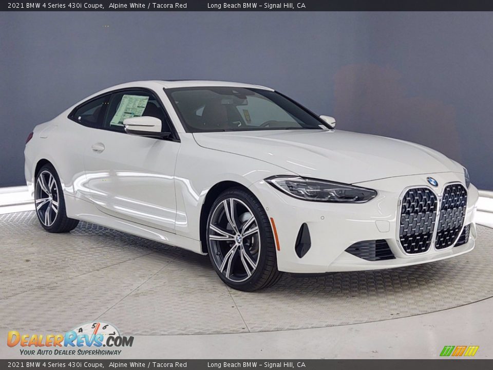 2021 BMW 4 Series 430i Coupe Alpine White / Tacora Red Photo #1