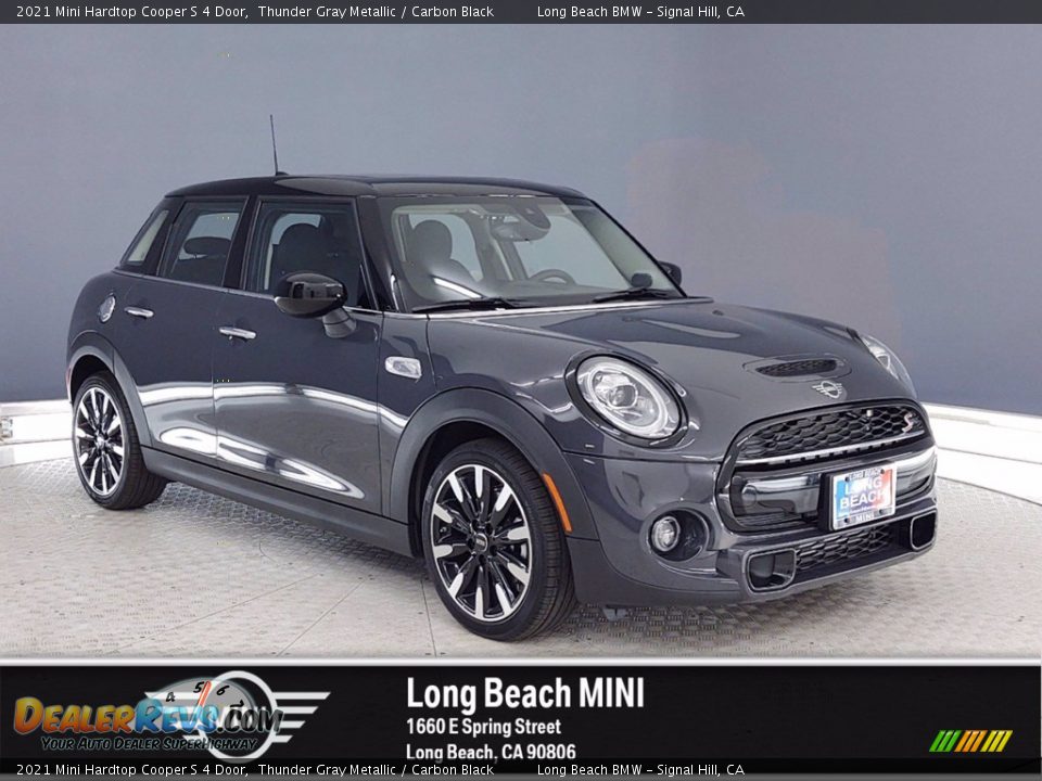 2021 Mini Hardtop Cooper S 4 Door Thunder Gray Metallic / Carbon Black Photo #1