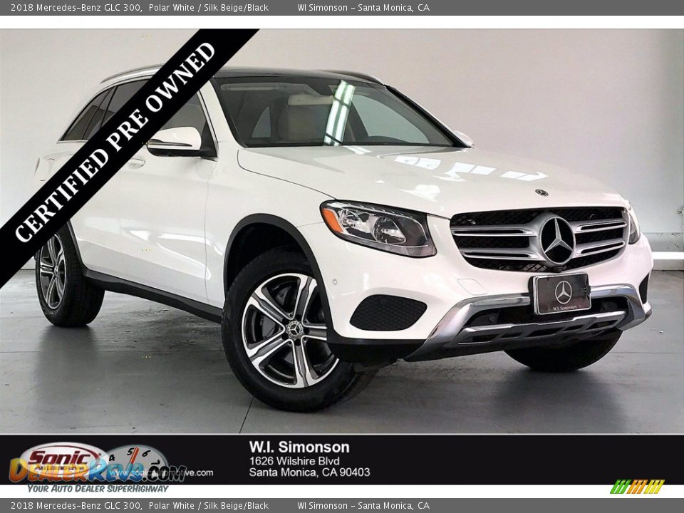 2018 Mercedes-Benz GLC 300 Polar White / Silk Beige/Black Photo #1