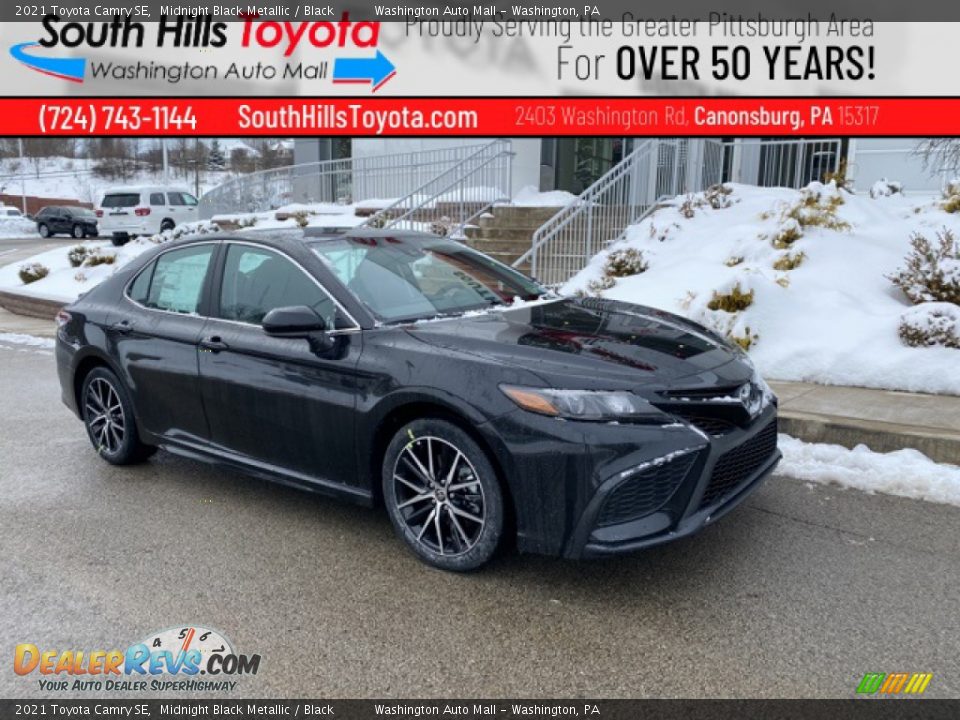 2021 Toyota Camry SE Midnight Black Metallic / Black Photo #1