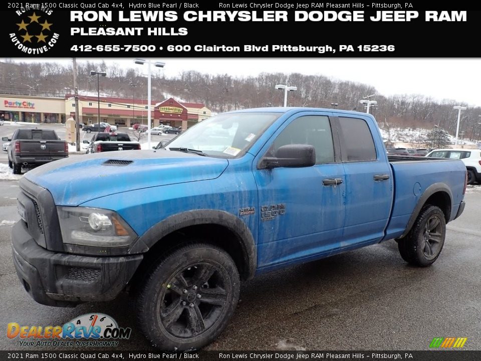 2021 Ram 1500 Classic Quad Cab 4x4 Hydro Blue Pearl / Black Photo #1