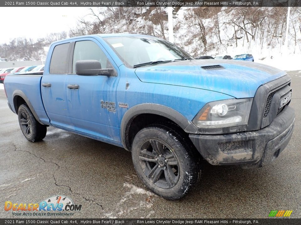 2021 Ram 1500 Classic Quad Cab 4x4 Hydro Blue Pearl / Black Photo #7