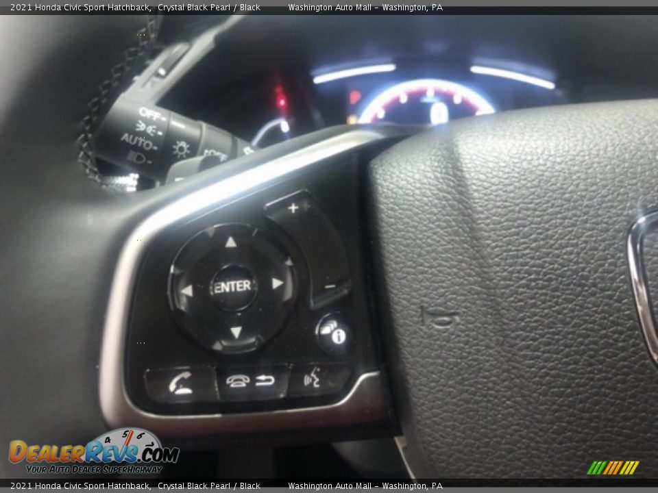 2021 Honda Civic Sport Hatchback Crystal Black Pearl / Black Photo #9
