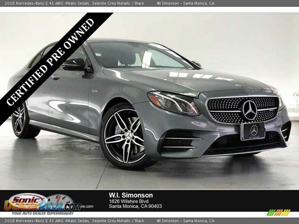 2018 Mercedes-Benz E 43 AMG 4Matic Sedan Selenite Grey Metallic / Black Photo #1