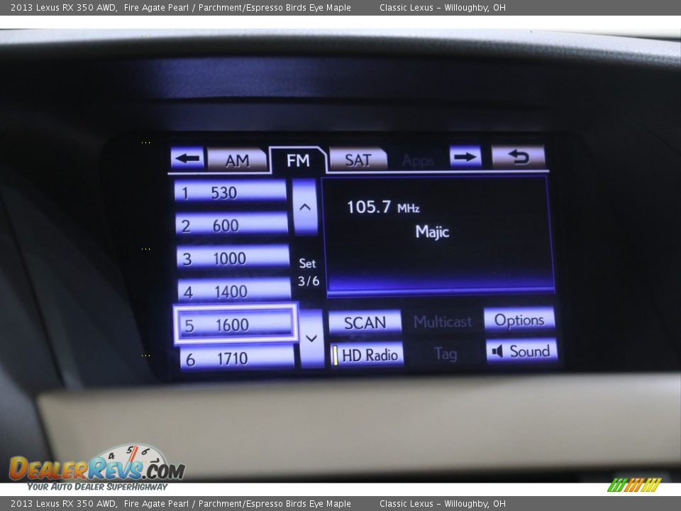2013 Lexus RX 350 AWD Fire Agate Pearl / Parchment/Espresso Birds Eye Maple Photo #16