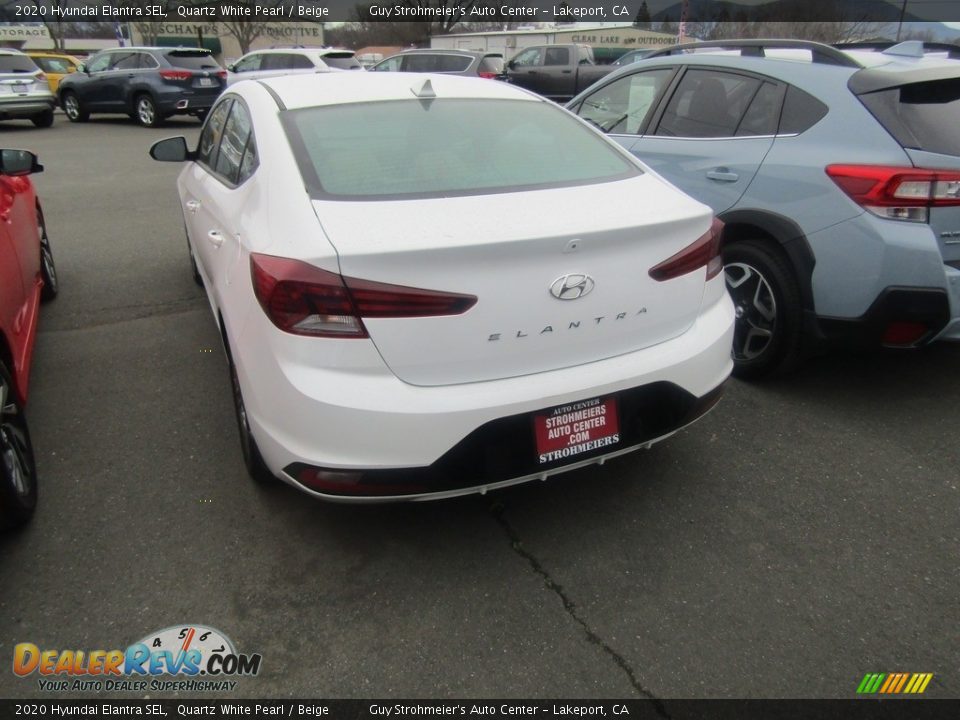 2020 Hyundai Elantra SEL Quartz White Pearl / Beige Photo #4