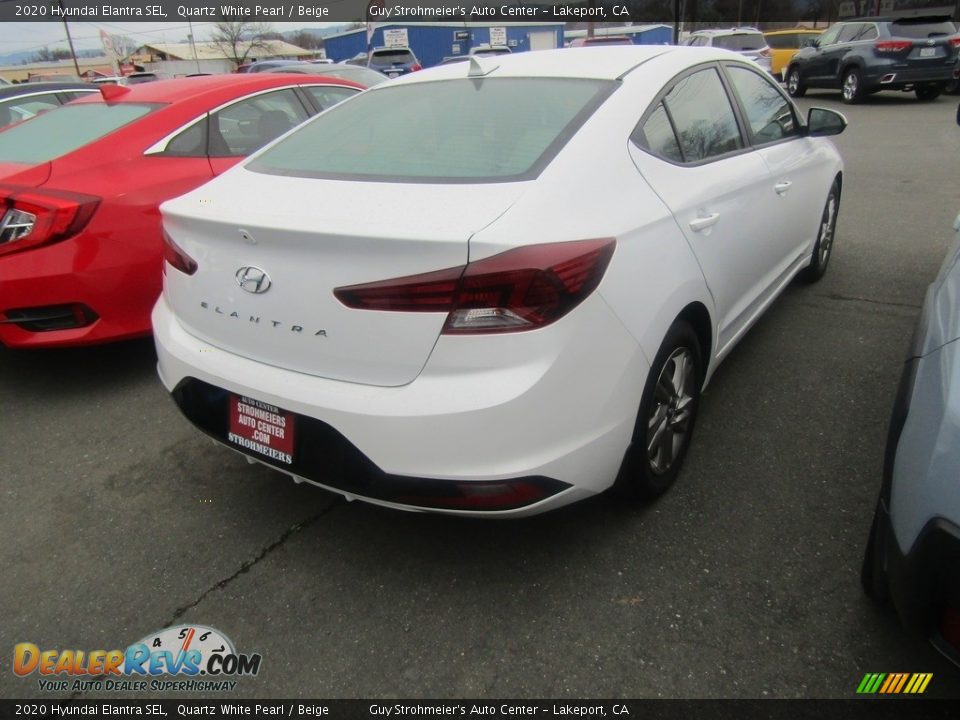 2020 Hyundai Elantra SEL Quartz White Pearl / Beige Photo #5