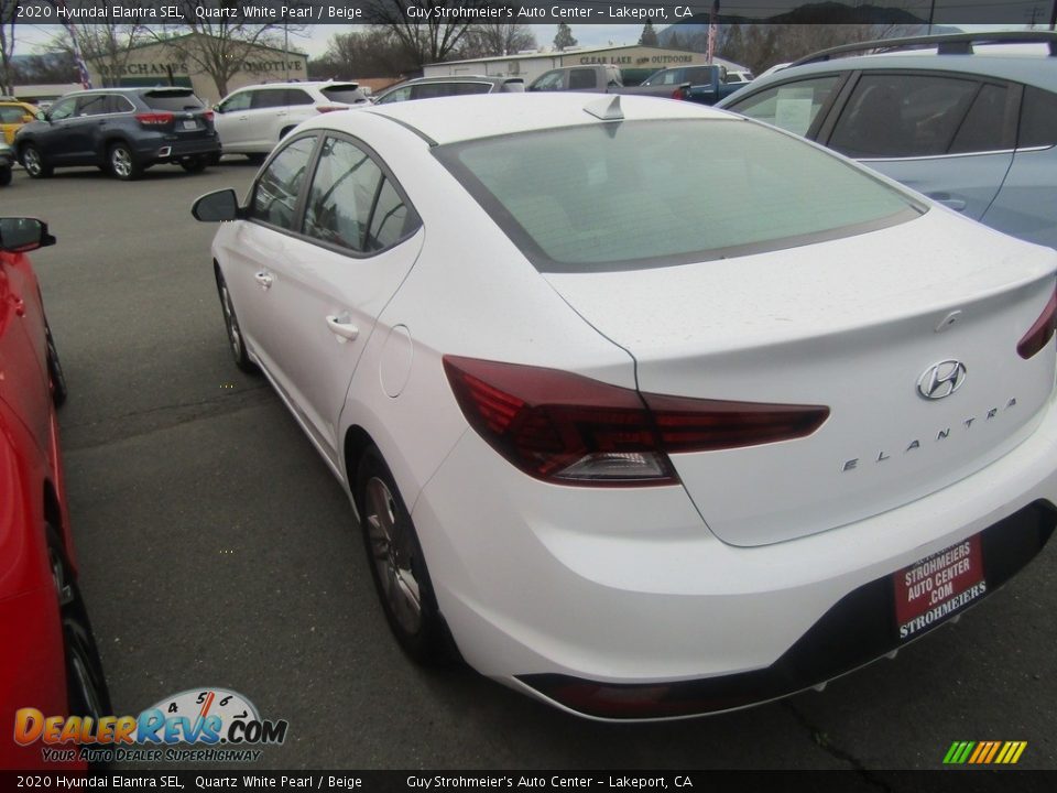 2020 Hyundai Elantra SEL Quartz White Pearl / Beige Photo #6