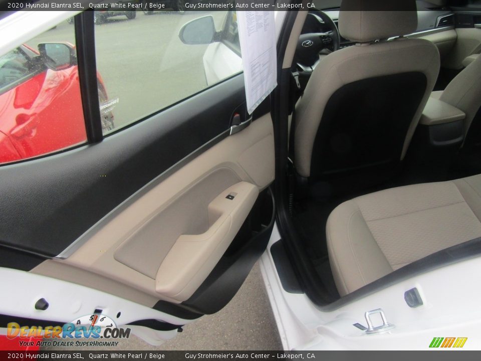2020 Hyundai Elantra SEL Quartz White Pearl / Beige Photo #14