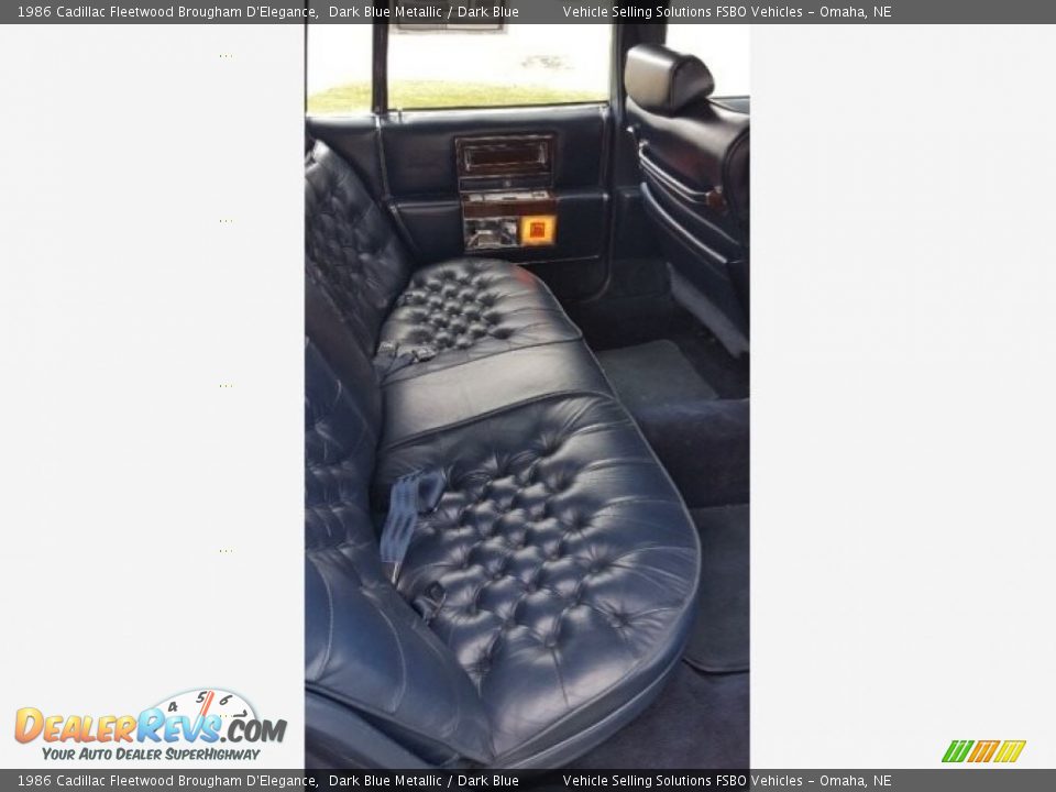 Rear Seat of 1986 Cadillac Fleetwood Brougham D'Elegance Photo #8