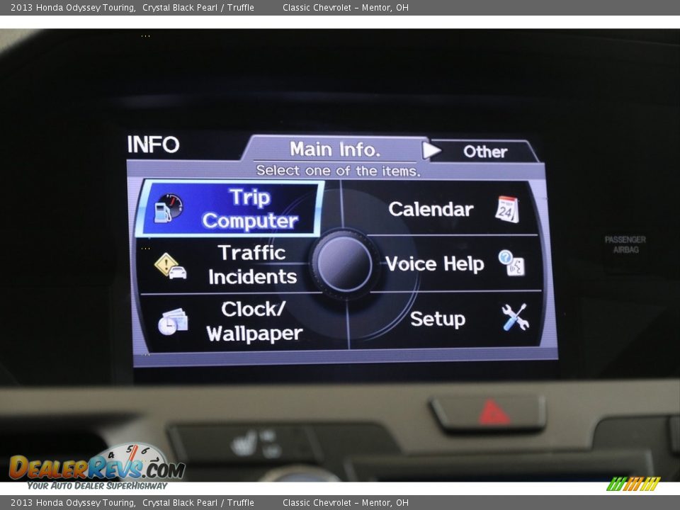 2013 Honda Odyssey Touring Crystal Black Pearl / Truffle Photo #15