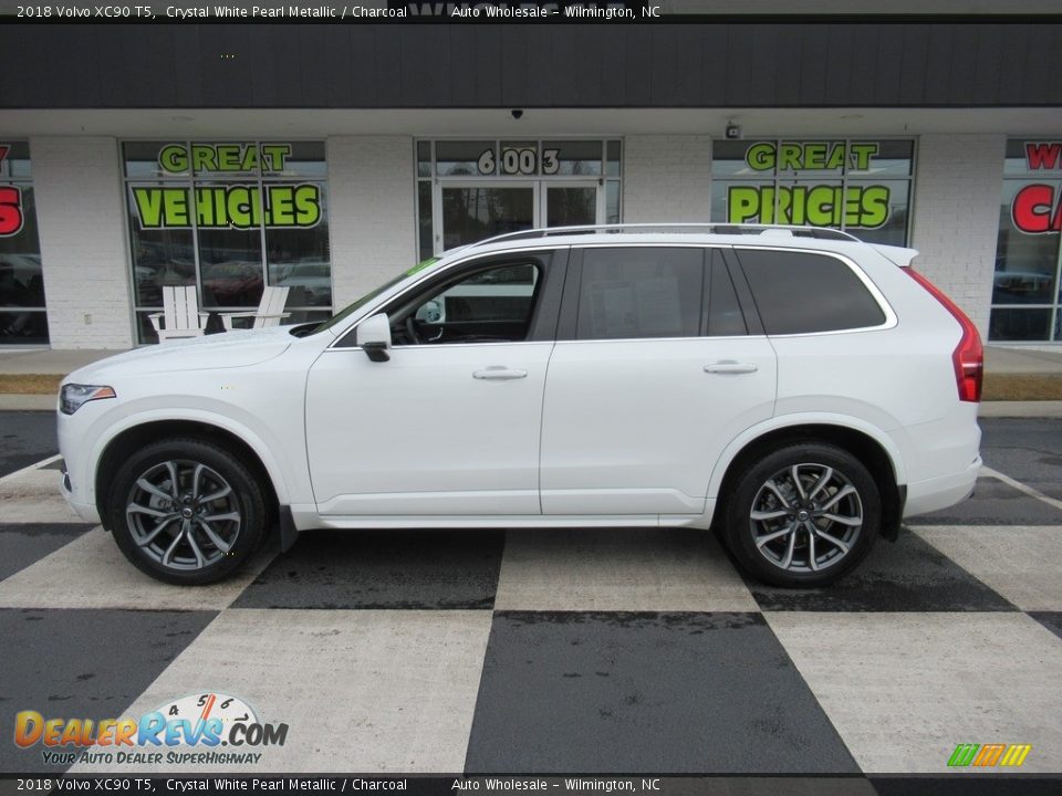 2018 Volvo XC90 T5 Crystal White Pearl Metallic / Charcoal Photo #1