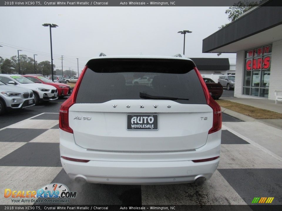 2018 Volvo XC90 T5 Crystal White Pearl Metallic / Charcoal Photo #4