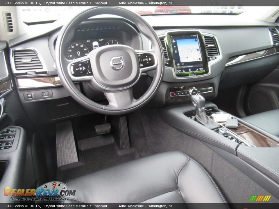 2018 Volvo XC90 T5 Crystal White Pearl Metallic / Charcoal Photo #14