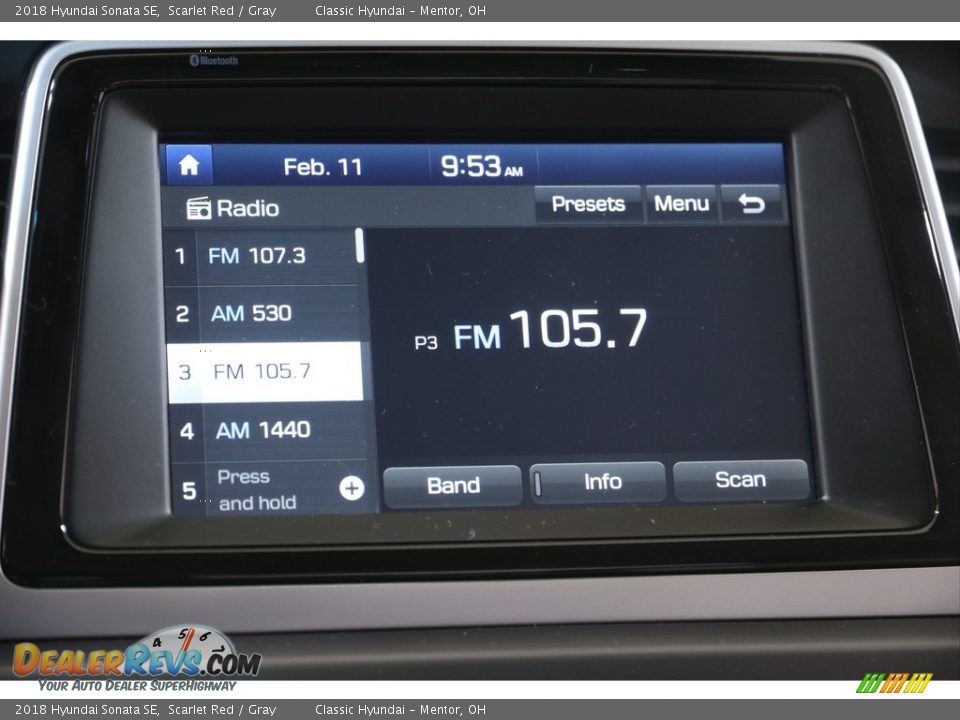 2018 Hyundai Sonata SE Scarlet Red / Gray Photo #10