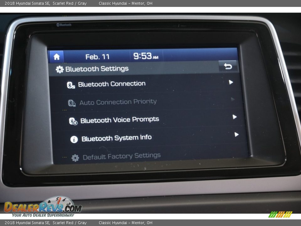 2018 Hyundai Sonata SE Scarlet Red / Gray Photo #11