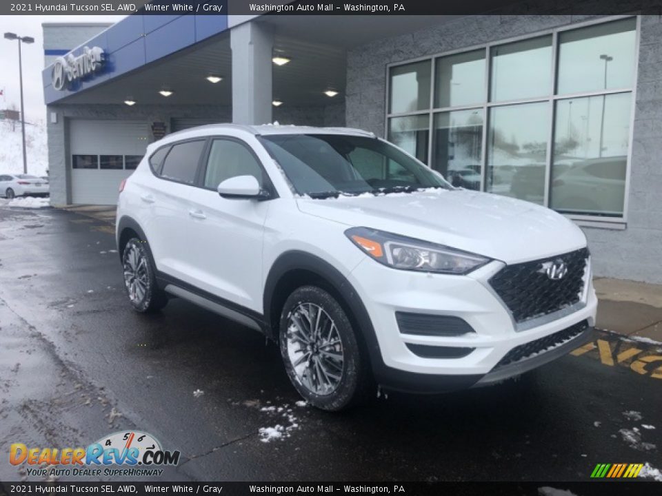 2021 Hyundai Tucson SEL AWD Winter White / Gray Photo #1