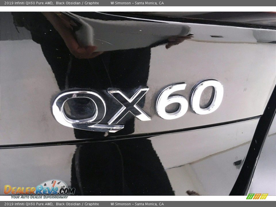 2019 Infiniti QX60 Pure AWD Black Obsidian / Graphite Photo #7