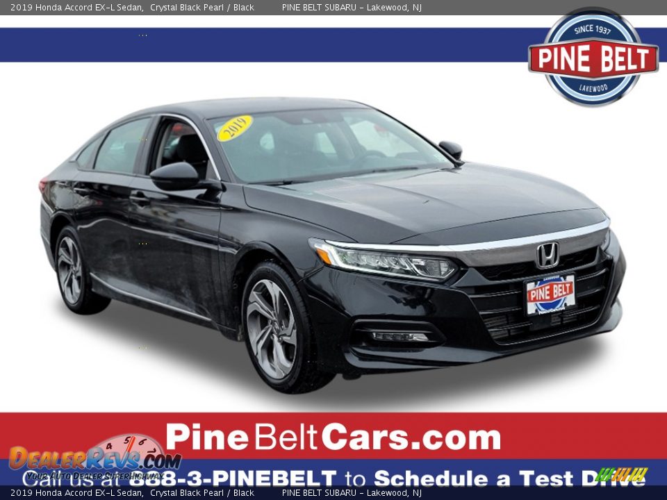 2019 Honda Accord EX-L Sedan Crystal Black Pearl / Black Photo #1