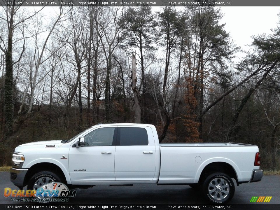 2021 Ram 3500 Laramie Crew Cab 4x4 Bright White / Light Frost Beige/Mountain Brown Photo #1