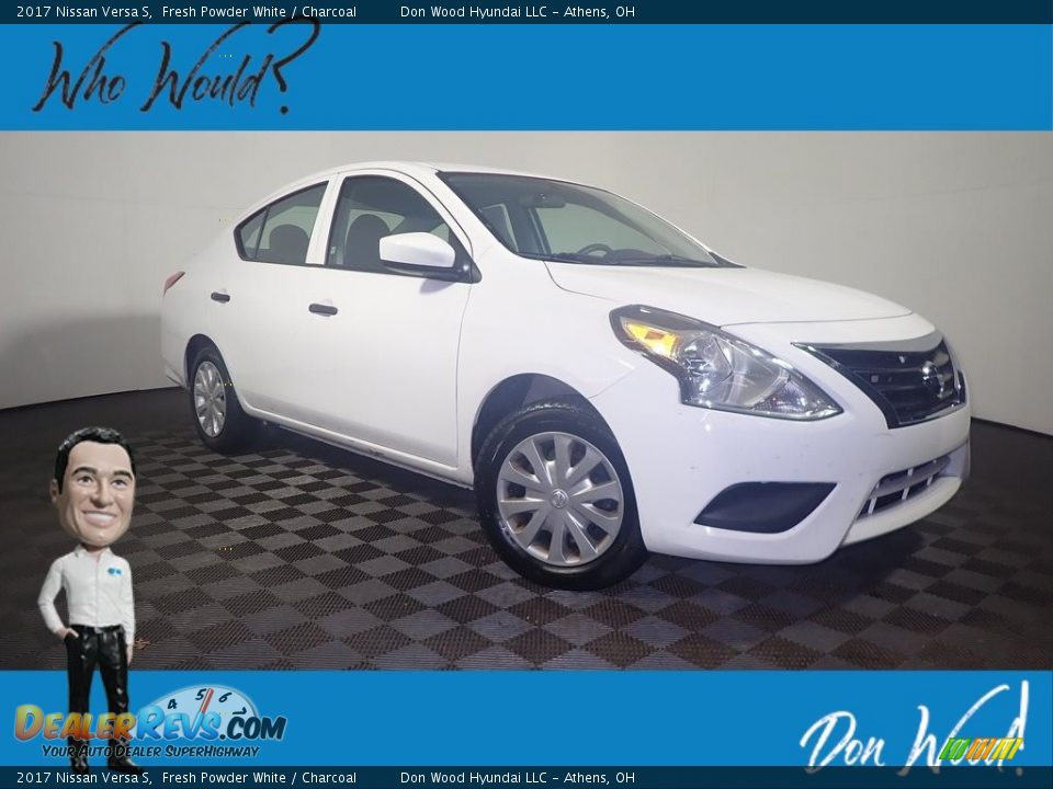 2017 Nissan Versa S Fresh Powder White / Charcoal Photo #1