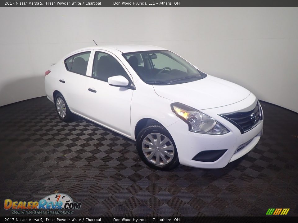 2017 Nissan Versa S Fresh Powder White / Charcoal Photo #2