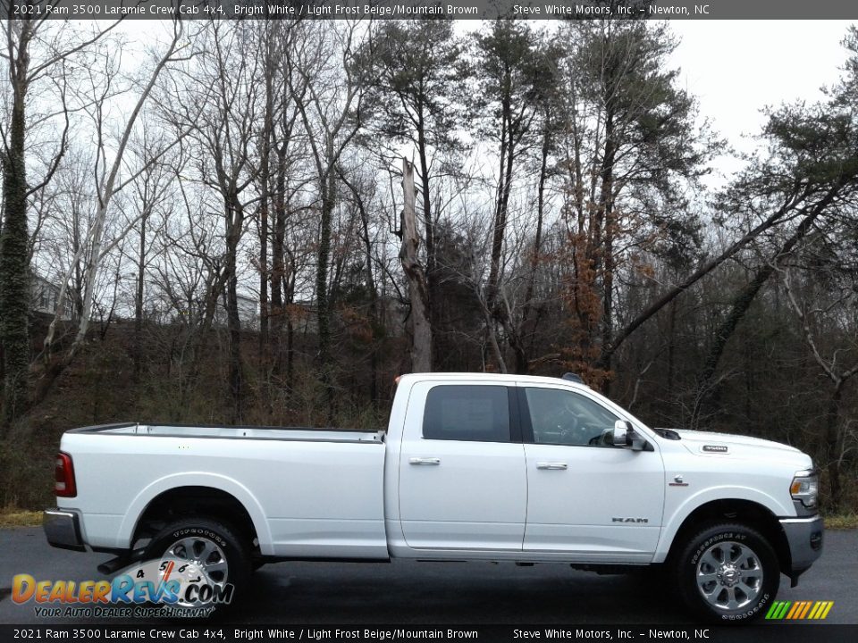 2021 Ram 3500 Laramie Crew Cab 4x4 Bright White / Light Frost Beige/Mountain Brown Photo #5