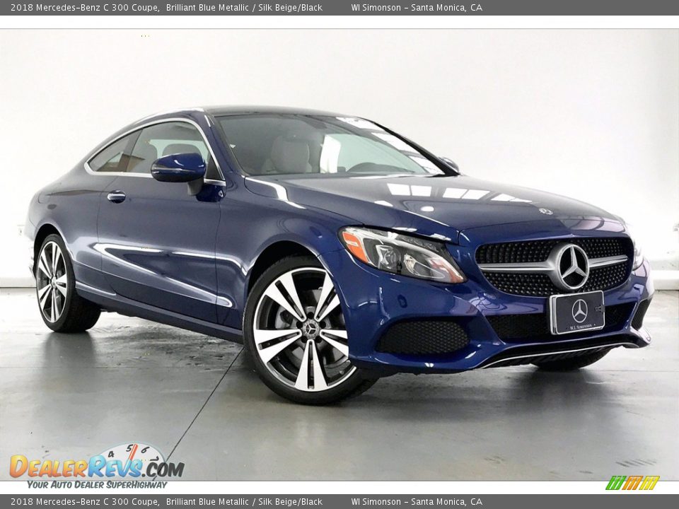 2018 Mercedes-Benz C 300 Coupe Brilliant Blue Metallic / Silk Beige/Black Photo #34