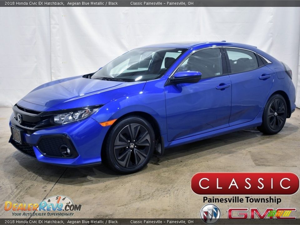 2018 Honda Civic EX Hatchback Aegean Blue Metallic / Black Photo #1