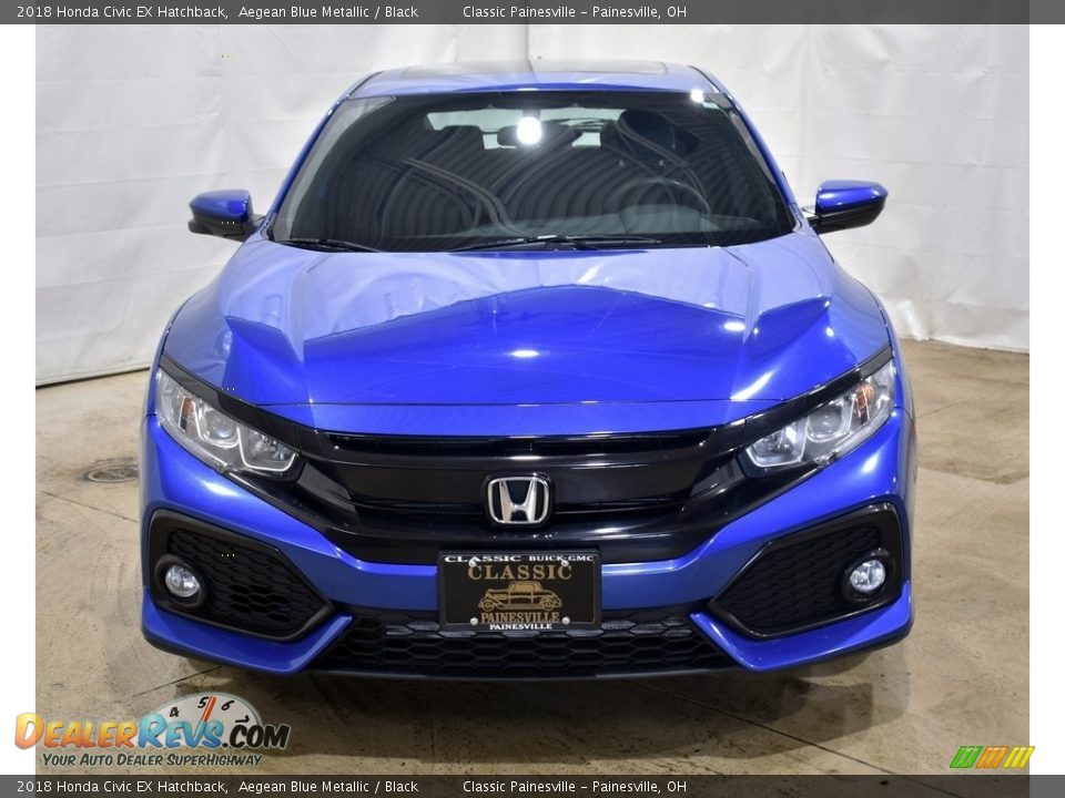 2018 Honda Civic EX Hatchback Aegean Blue Metallic / Black Photo #4