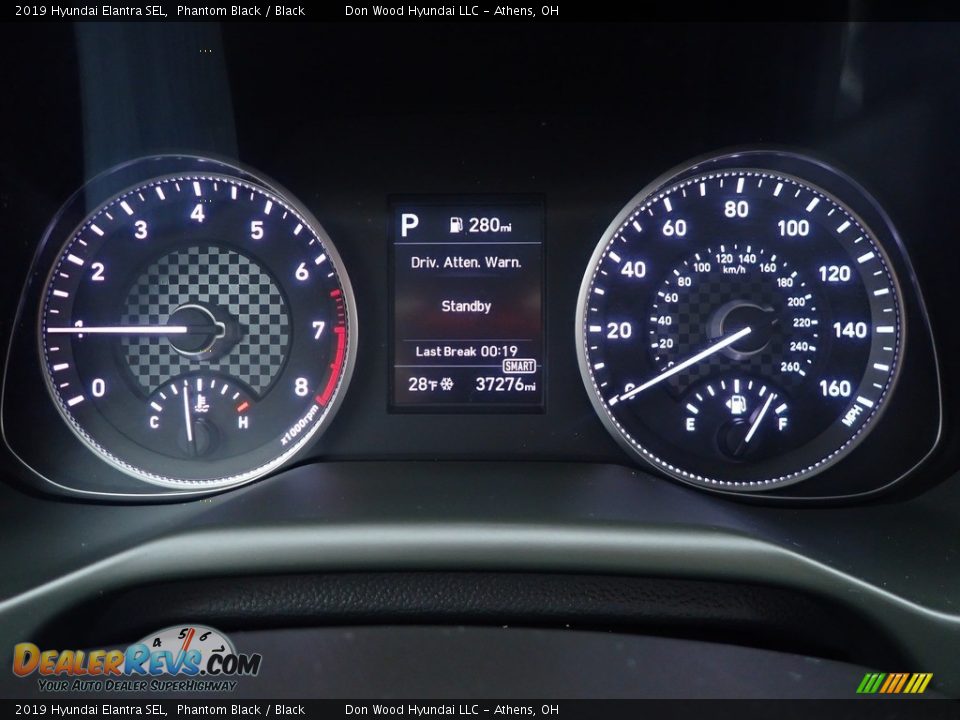 2019 Hyundai Elantra SEL Phantom Black / Black Photo #28