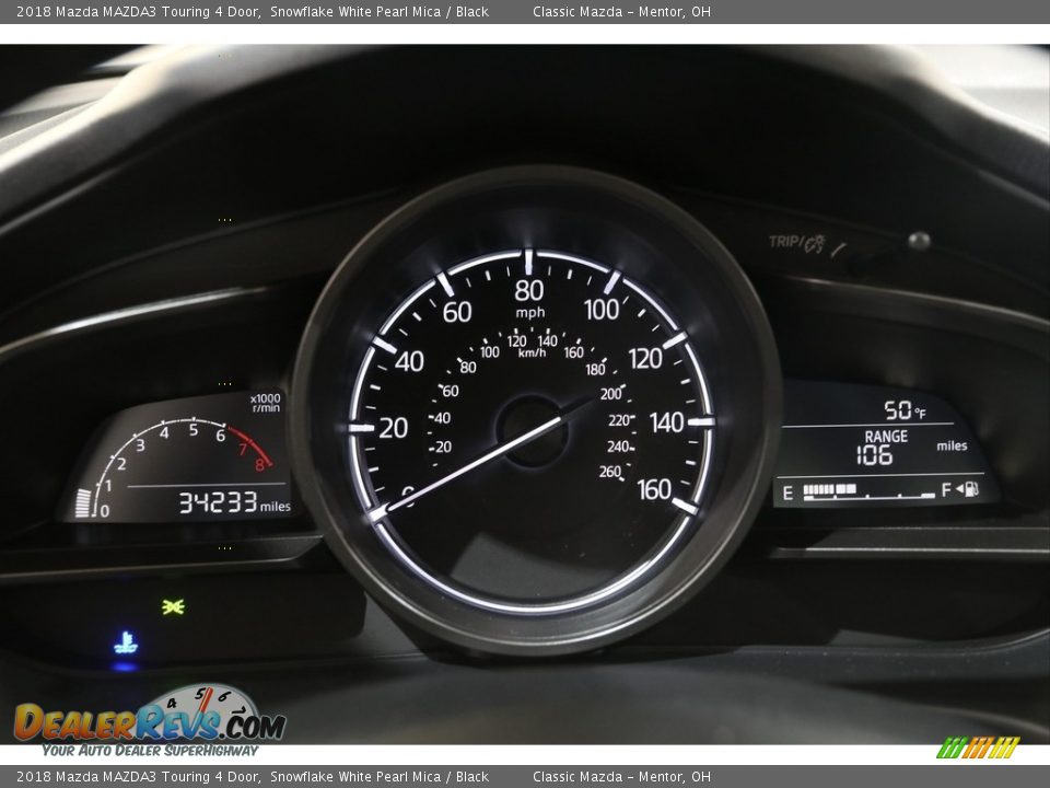 2018 Mazda MAZDA3 Touring 4 Door Snowflake White Pearl Mica / Black Photo #8