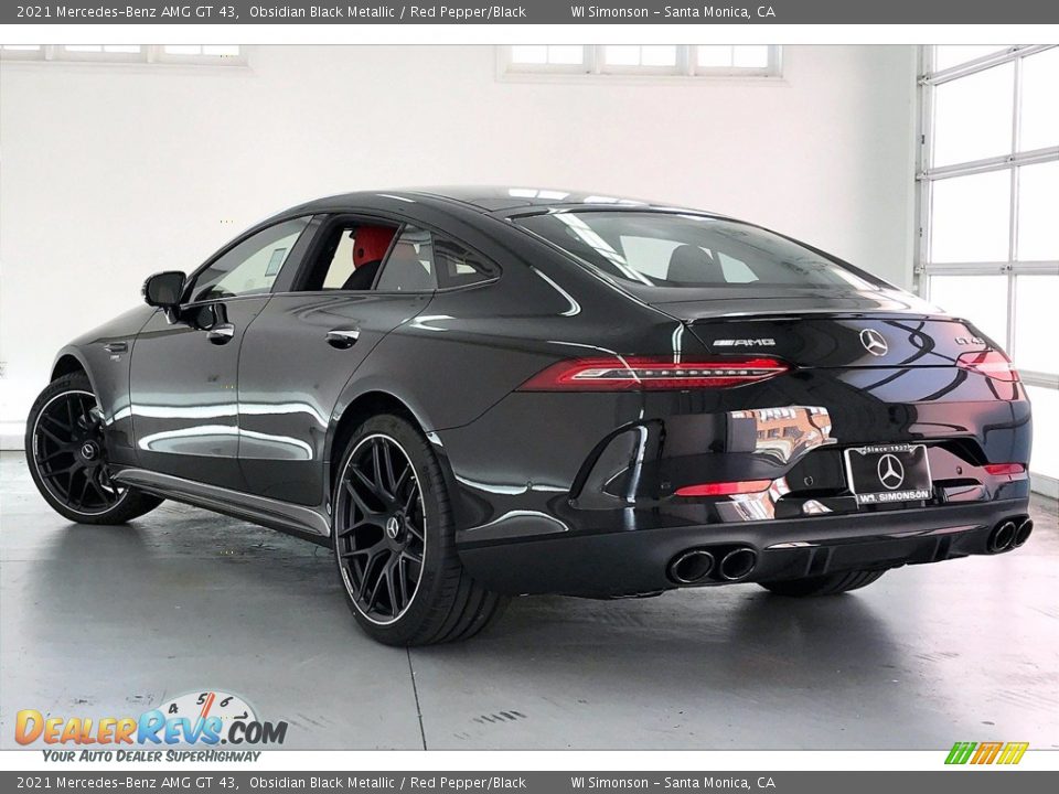 2021 Mercedes-Benz AMG GT 43 Obsidian Black Metallic / Red Pepper/Black Photo #2