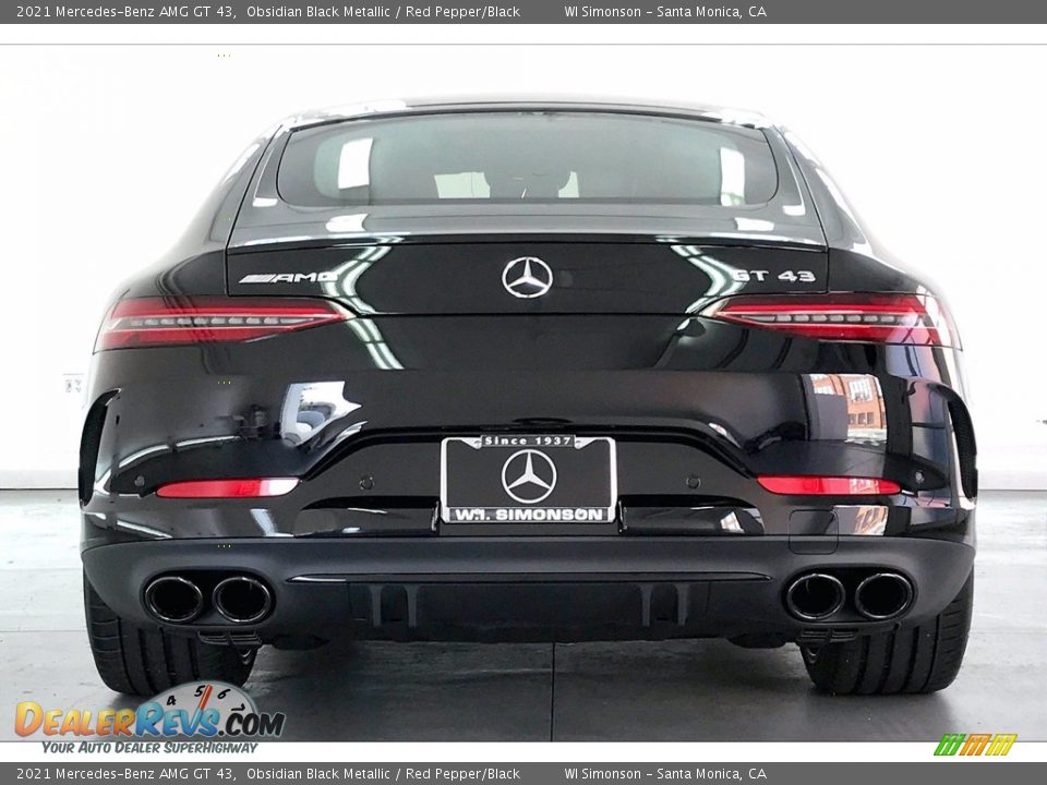 2021 Mercedes-Benz AMG GT 43 Obsidian Black Metallic / Red Pepper/Black Photo #3