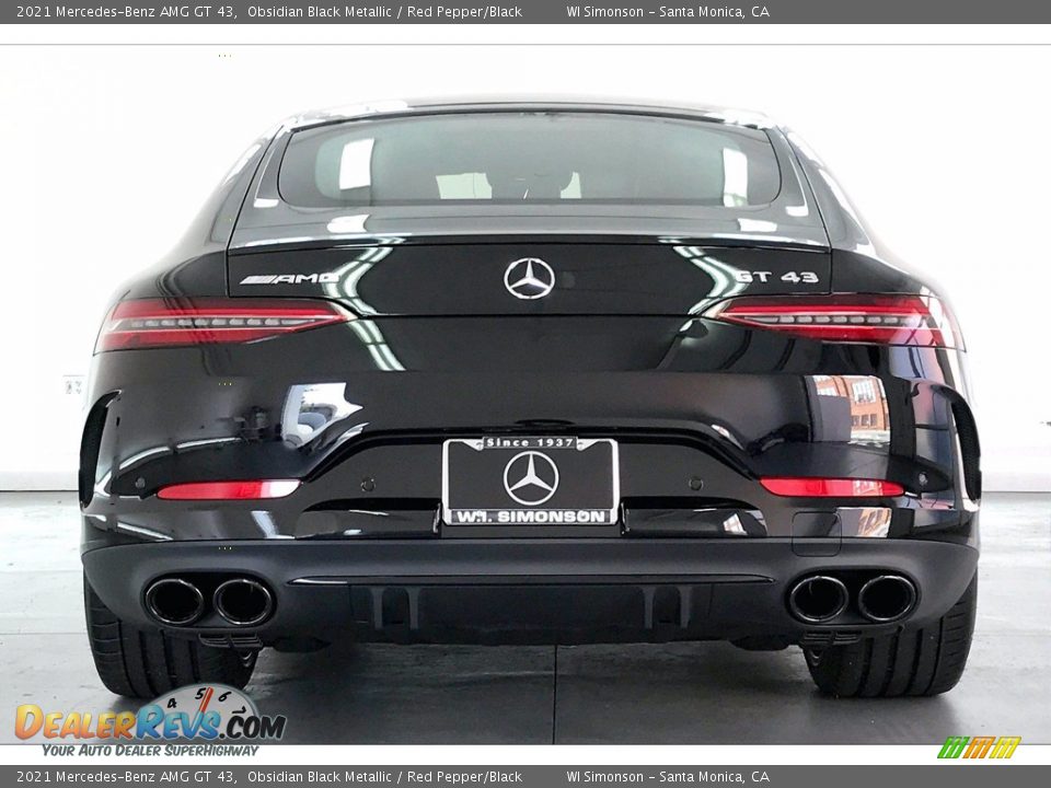 2021 Mercedes-Benz AMG GT 43 Obsidian Black Metallic / Red Pepper/Black Photo #3