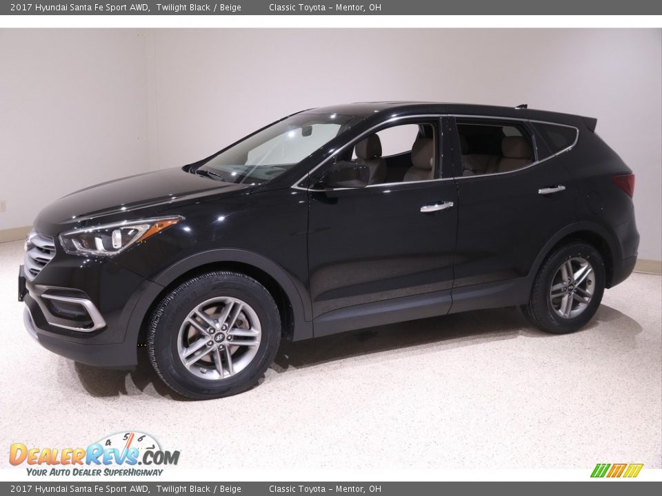 2017 Hyundai Santa Fe Sport AWD Twilight Black / Beige Photo #3