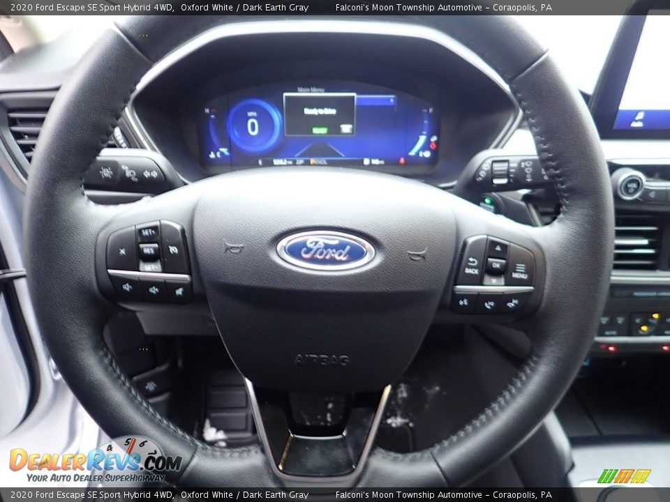 2020 Ford Escape SE Sport Hybrid 4WD Oxford White / Dark Earth Gray Photo #20