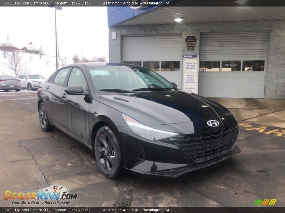 2021 Hyundai Elantra SEL Phantom Black / Black Photo #1