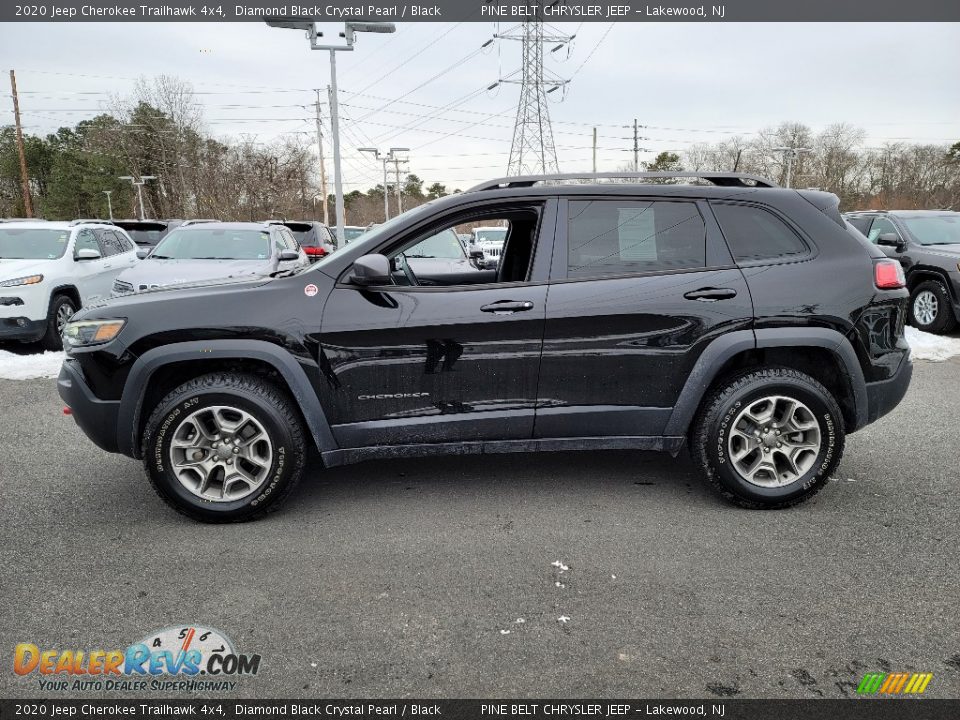 2020 Jeep Cherokee Trailhawk 4x4 Diamond Black Crystal Pearl / Black Photo #19