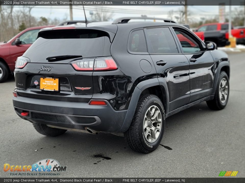 2020 Jeep Cherokee Trailhawk 4x4 Diamond Black Crystal Pearl / Black Photo #22