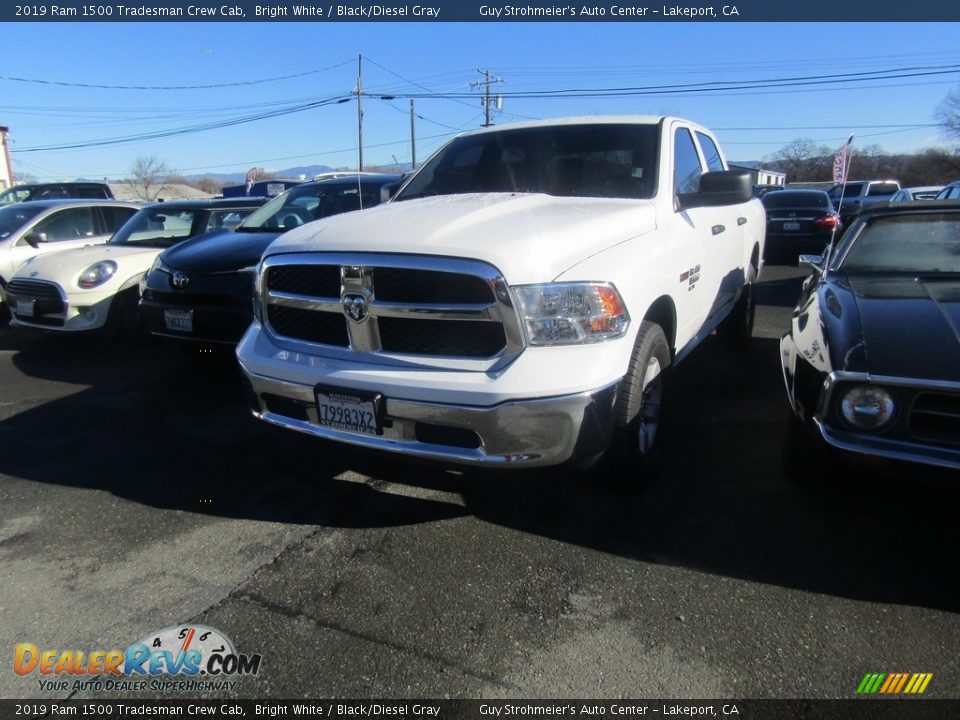 2019 Ram 1500 Tradesman Crew Cab Bright White / Black/Diesel Gray Photo #3