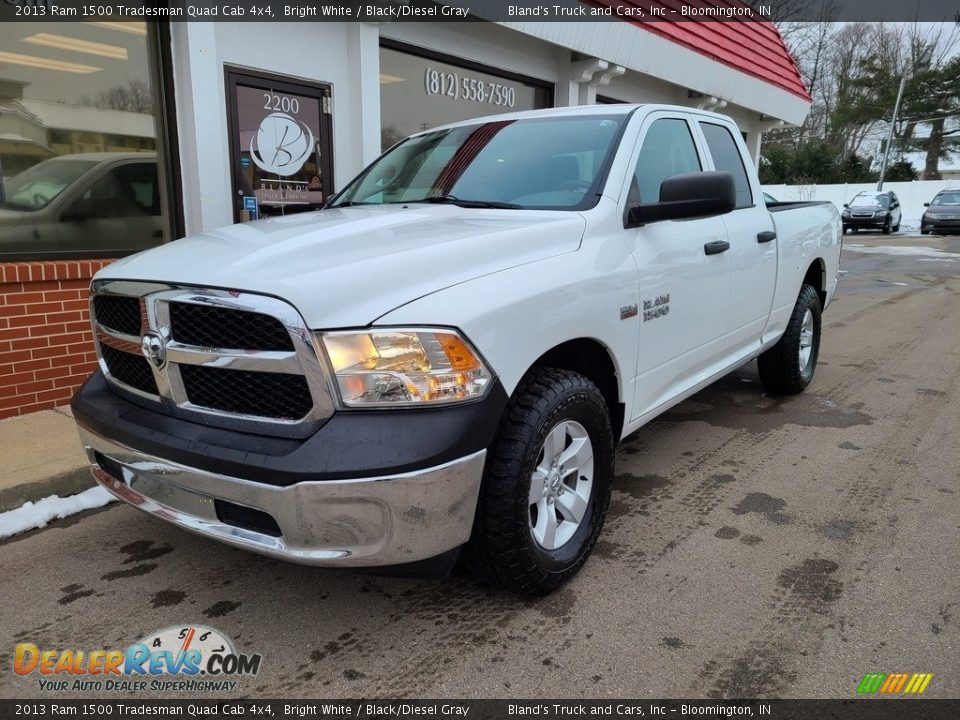 2013 Ram 1500 Tradesman Quad Cab 4x4 Bright White / Black/Diesel Gray Photo #2