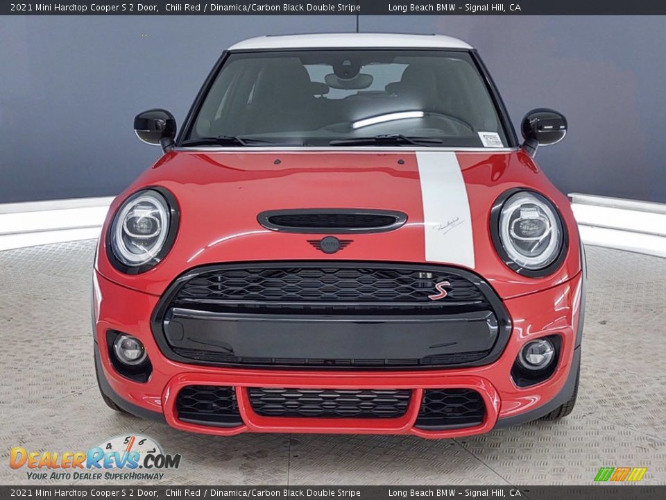 2021 Mini Hardtop Cooper S 2 Door Chili Red / Dinamica/Carbon Black Double Stripe Photo #3