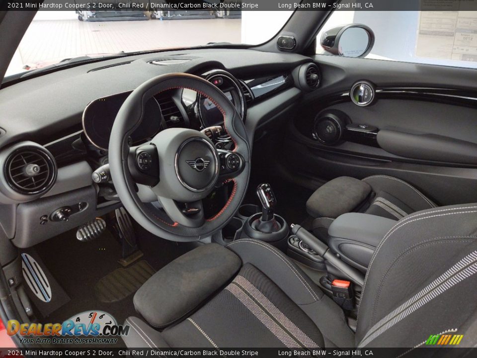 Dinamica/Carbon Black Double Stripe Interior - 2021 Mini Hardtop Cooper S 2 Door Photo #5