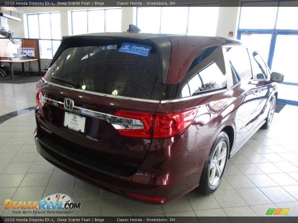 2019 Honda Odyssey EX-L Deep Scarlet Pearl / Beige Photo #7