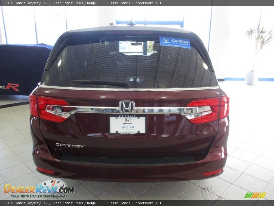 2019 Honda Odyssey EX-L Deep Scarlet Pearl / Beige Photo #8