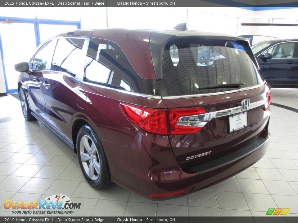 2019 Honda Odyssey EX-L Deep Scarlet Pearl / Beige Photo #9