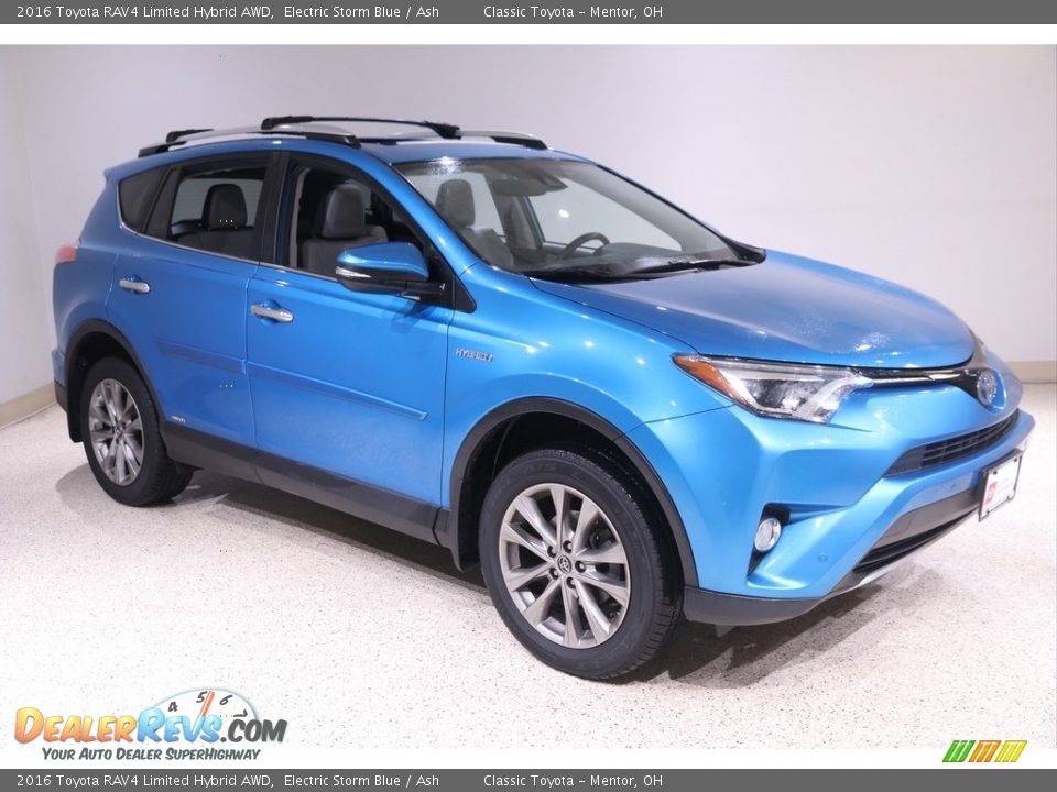 2016 Toyota RAV4 Limited Hybrid AWD Electric Storm Blue / Ash Photo #1